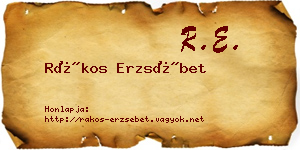 Rákos Erzsébet névjegykártya